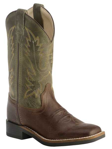 Image #1 - Cody James Boys' Stitched Western Boots - Square Toe, Chocolate, hi-res