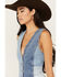Image #2 - Driftwood Women's Medium Wash Color Block Denim Vest , Medium Wash, hi-res
