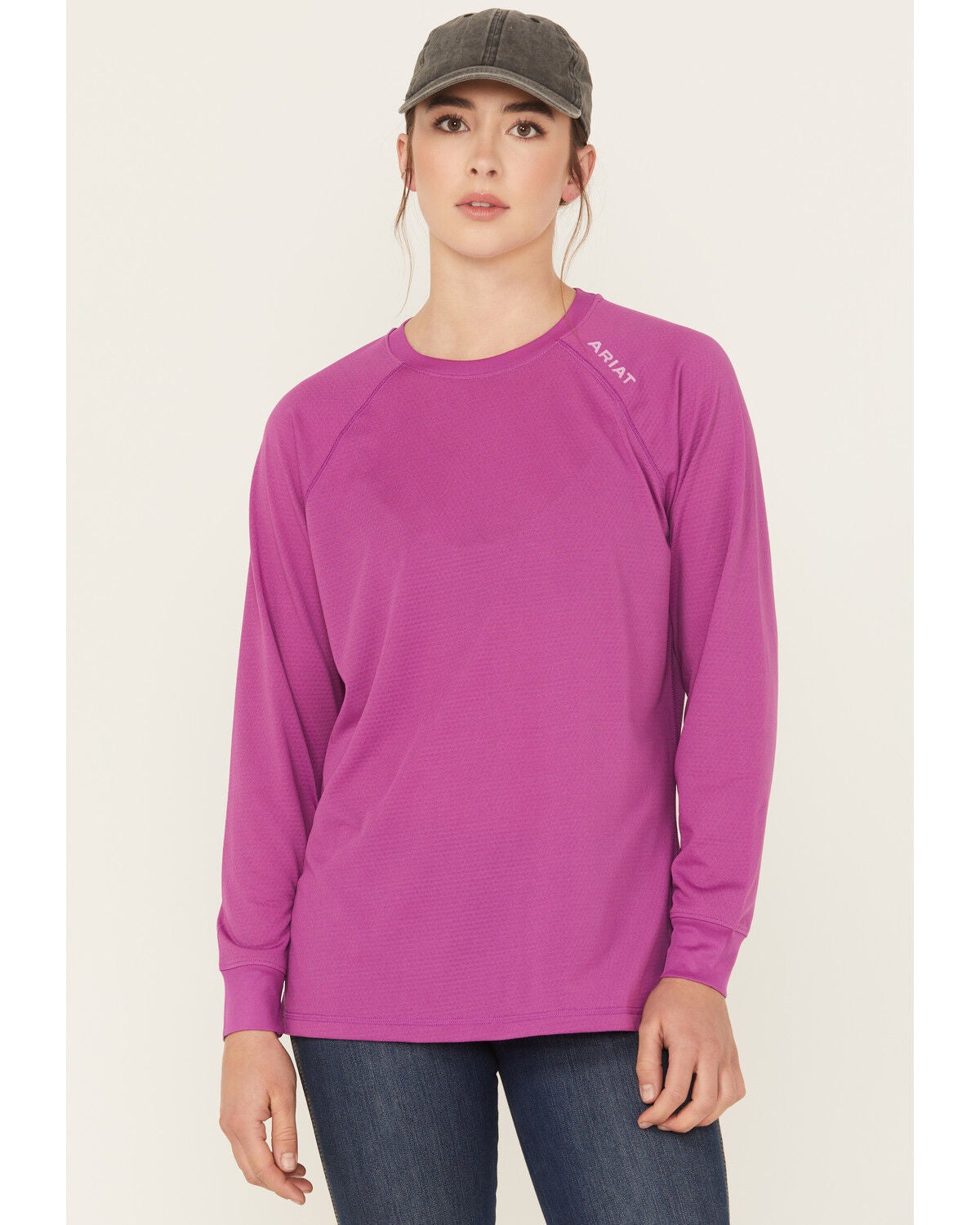 Ariat Women's Rebar Heat Fighter Essential Long Sleeve Work Tee, Purple, hi-res