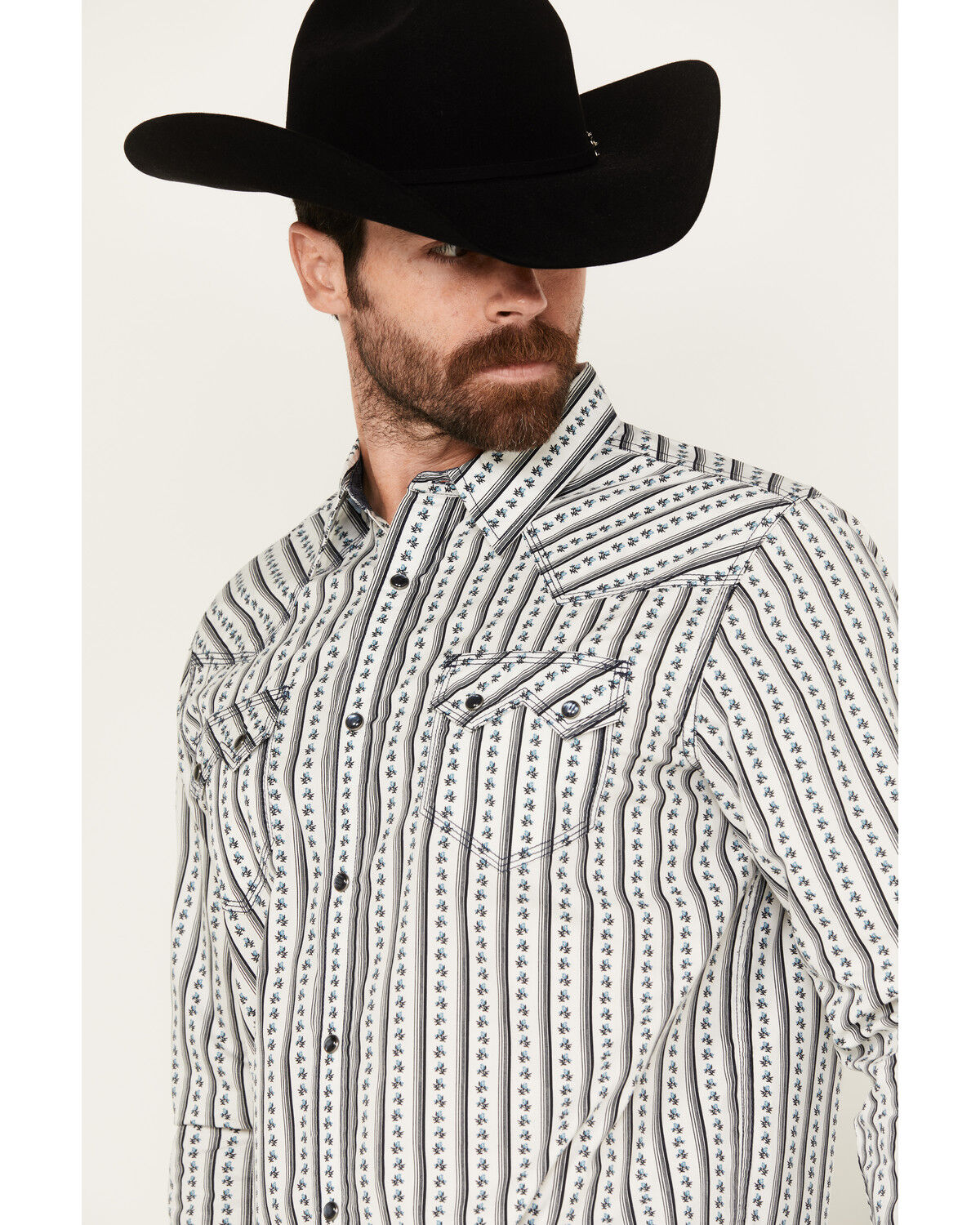 Image #2 - Moonshine Spirit Men's One Last Song Floral Print Long Sleeve Pearl Snap Western Shirt, White, hi-res