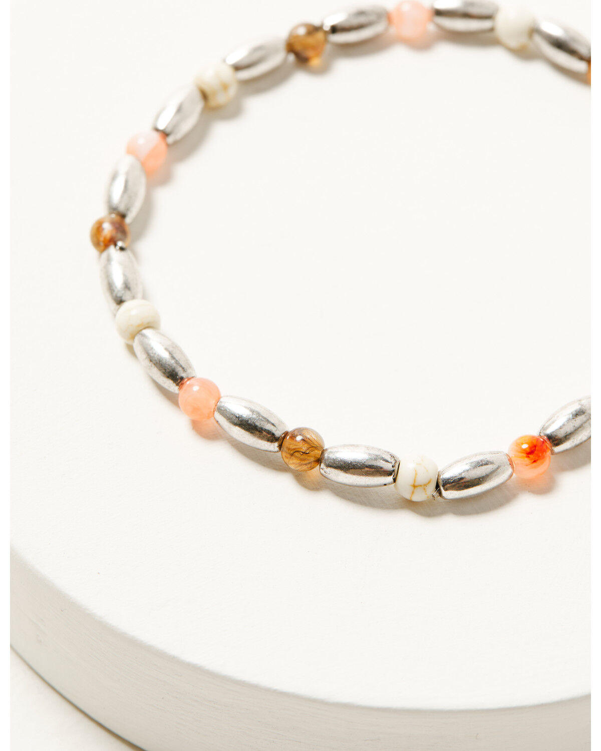 Image #4 - Shyanne Women's Cross And Beaded Chain Layered Bracelet Set - 4 Piece Set, Pink, hi-res