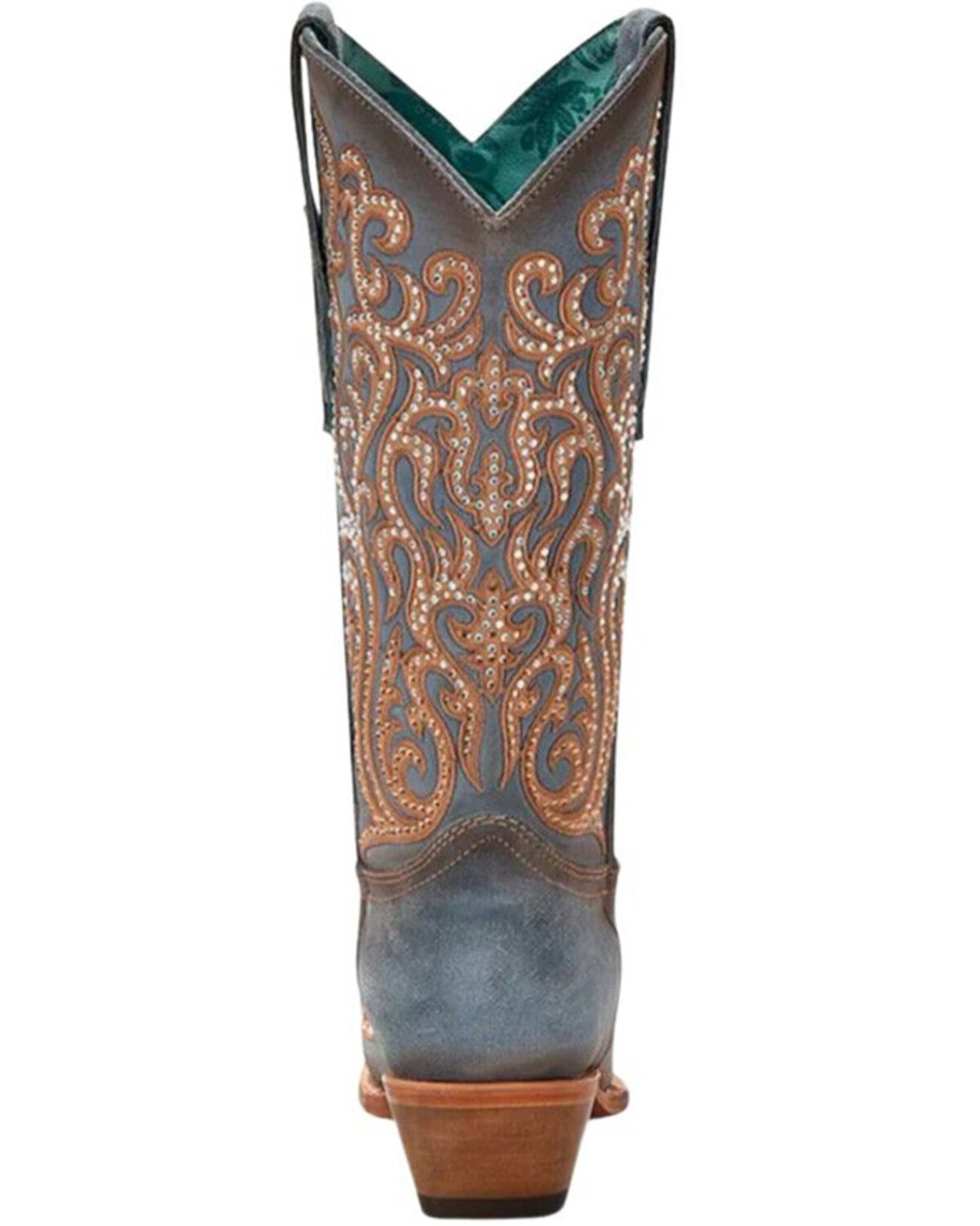 Image #5 - Corral Women's Embroidered Overlay Western Boots - Snip Toe, Blue, hi-res