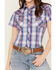 Image #3 - Rough Stock by Panhandle Plaid Print Short Sleeve Stretch Pearl Snap Western Shirt, Multi, hi-res