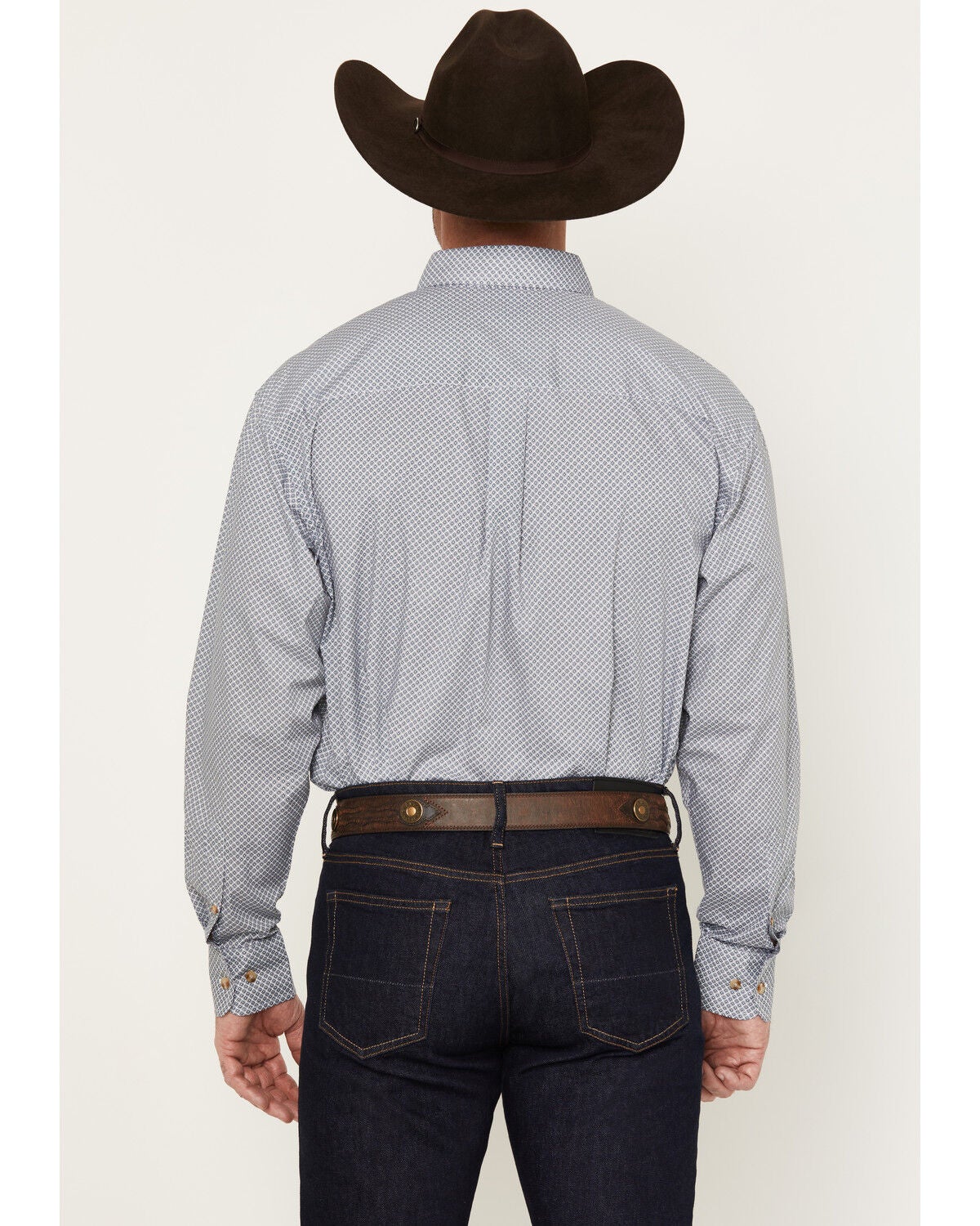 Image #4 - Wrangler Men's Geo Print Long Sleeve Button-Down Western Shirt - Big, Teal, hi-res