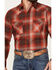 Image #3 - Ely Walker Men's Plaid Print Long Sleeve Snap Western Shirt, Rust Copper, hi-res