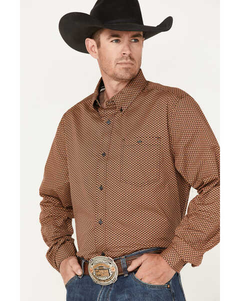 Image #2 - RANK 45® Men's Anvil Geo Print Button-Down Western Shirt , Multi, hi-res