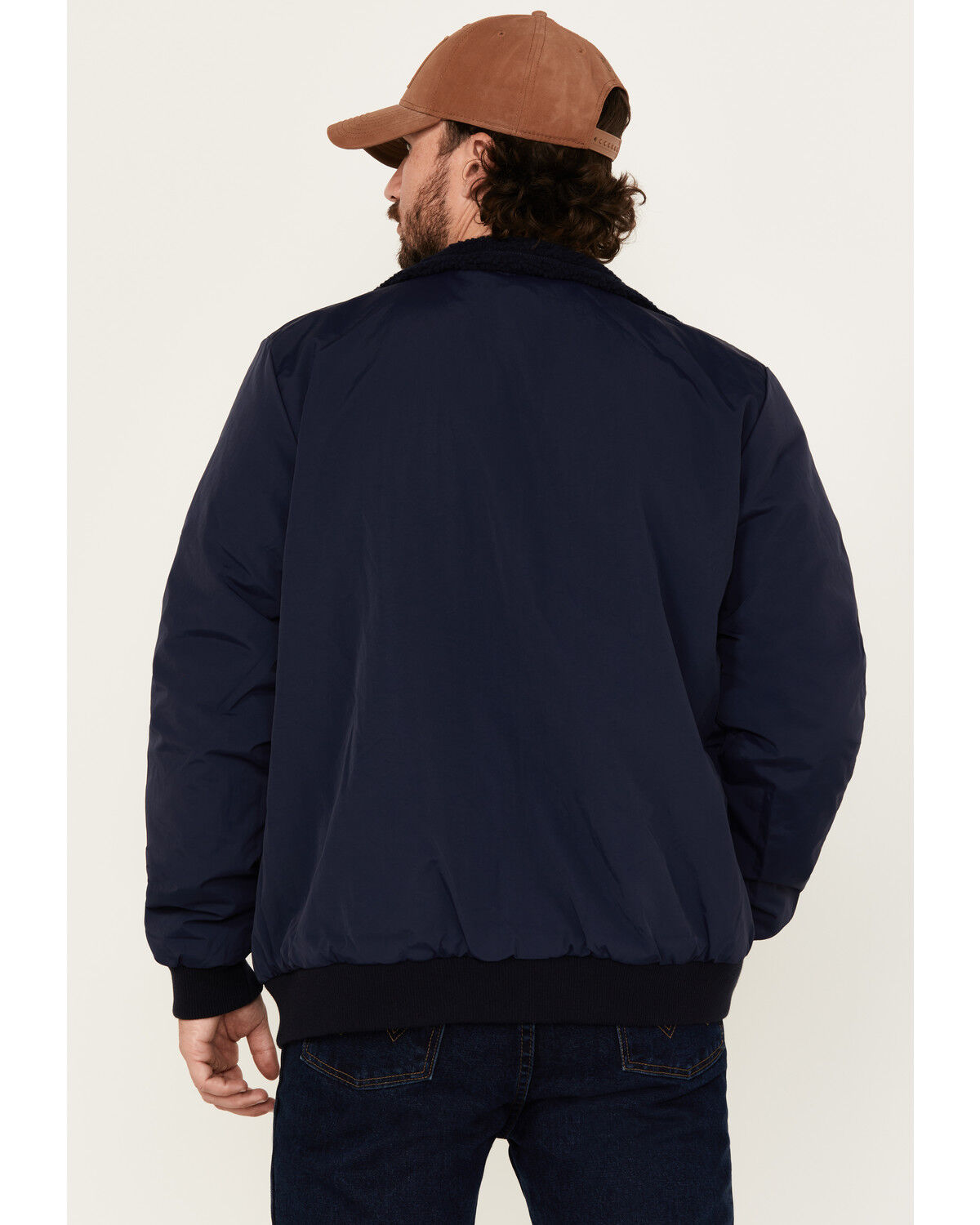 Image #4 - Brothers and Sons Men's Hart Reversible Sherpa Jacket, Navy, hi-res