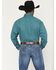 Image #4 - George Strait by Wrangler Men's Geo Print Long Sleeve Button-Down Stretch Western Shirt, Aqua, hi-res