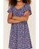 Image #3 - Shyanne Girls' Ditsy Floral Flowy Dress, Blue, hi-res