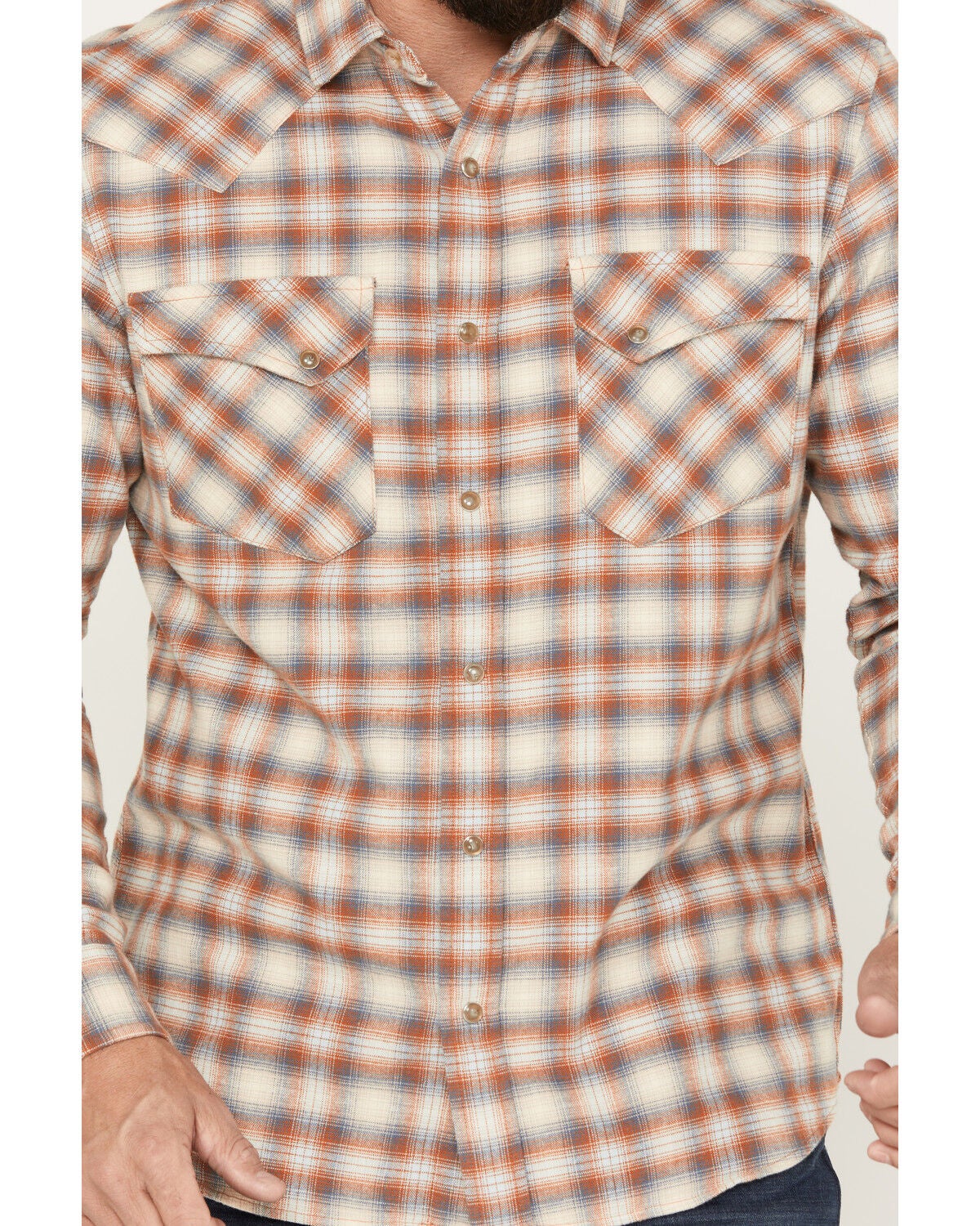 Image #3 - Pendleton Men's Wyatt Plaid Long Sleeve Snap Western Shirt, Blue, hi-res