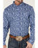Image #3 - RANK 45® Men's Dally Paisley Print Long Sleeve Button-Down Western Shirt , Blue, hi-res