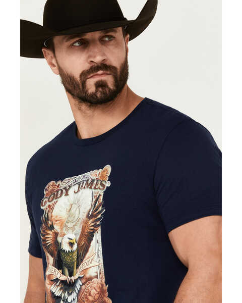 Image #2 - Cody James Men's Liberty Death Short Sleeve Graphic T-Shirt , Navy, hi-res