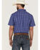Image #4 - RANK 45® Men's Charge Small Plaid Print Button-Down Western Shirt, Blue, hi-res