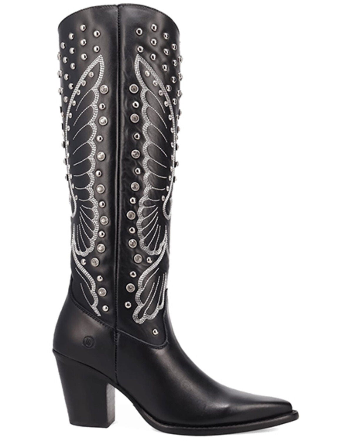 Image #2 - Dingo Women's Diamonds Forever Tall Western Boots - Round Toe, Black, hi-res