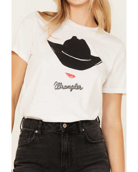Image #3 - Wrangler Women's Cowgirl Hat Logo Graphic Tee, , hi-res