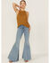 Image #4 - Panhandle Women's Halter Sweater Knit Tank, Mustard, hi-res