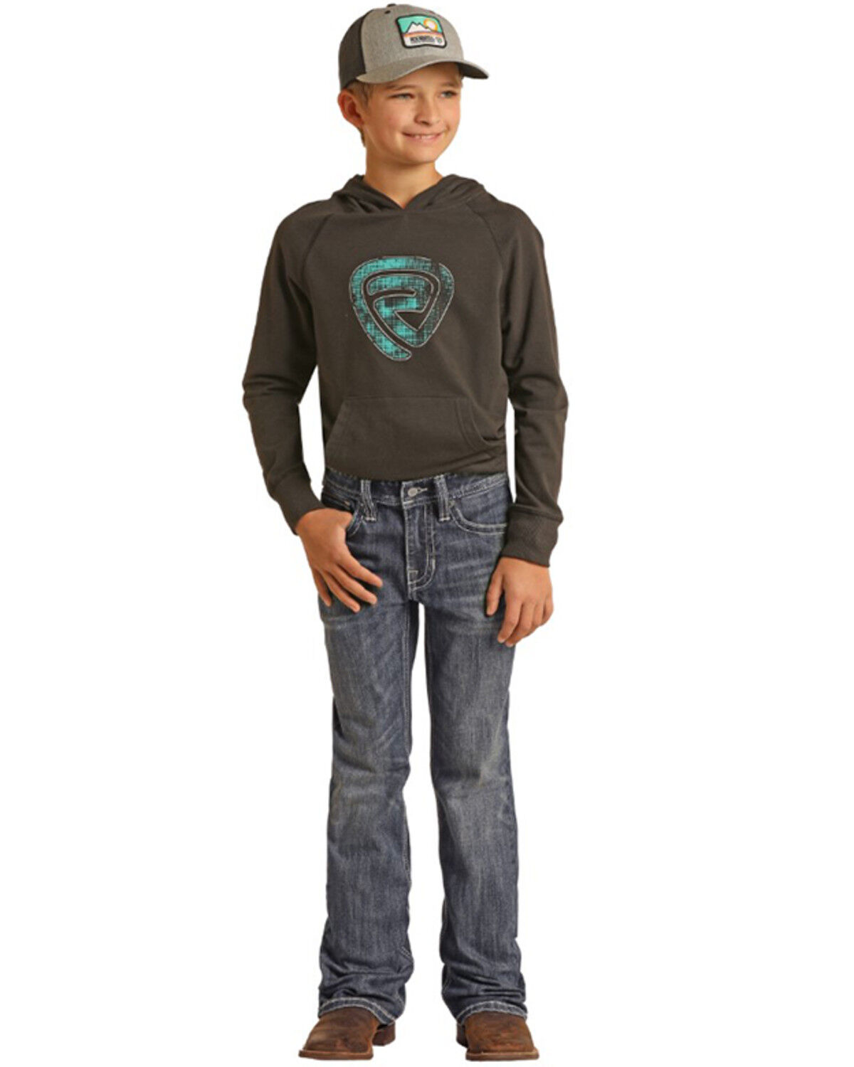 Image #2 - Rock & Roll Denim Boys' Dark Wash Vintage Rock & Roll Bootcut Jeans, , hi-res