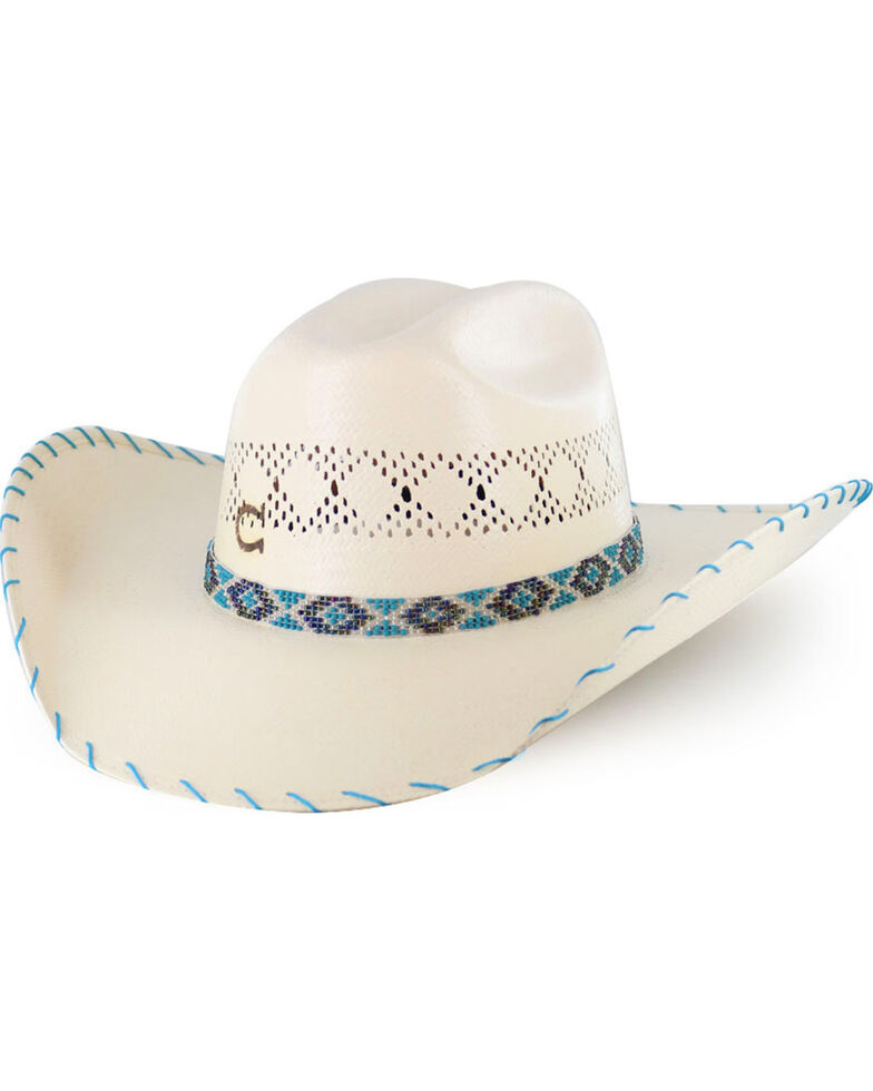 Charlie 1 Horse Girls' Natural Straw Hat, Natural, hi-res