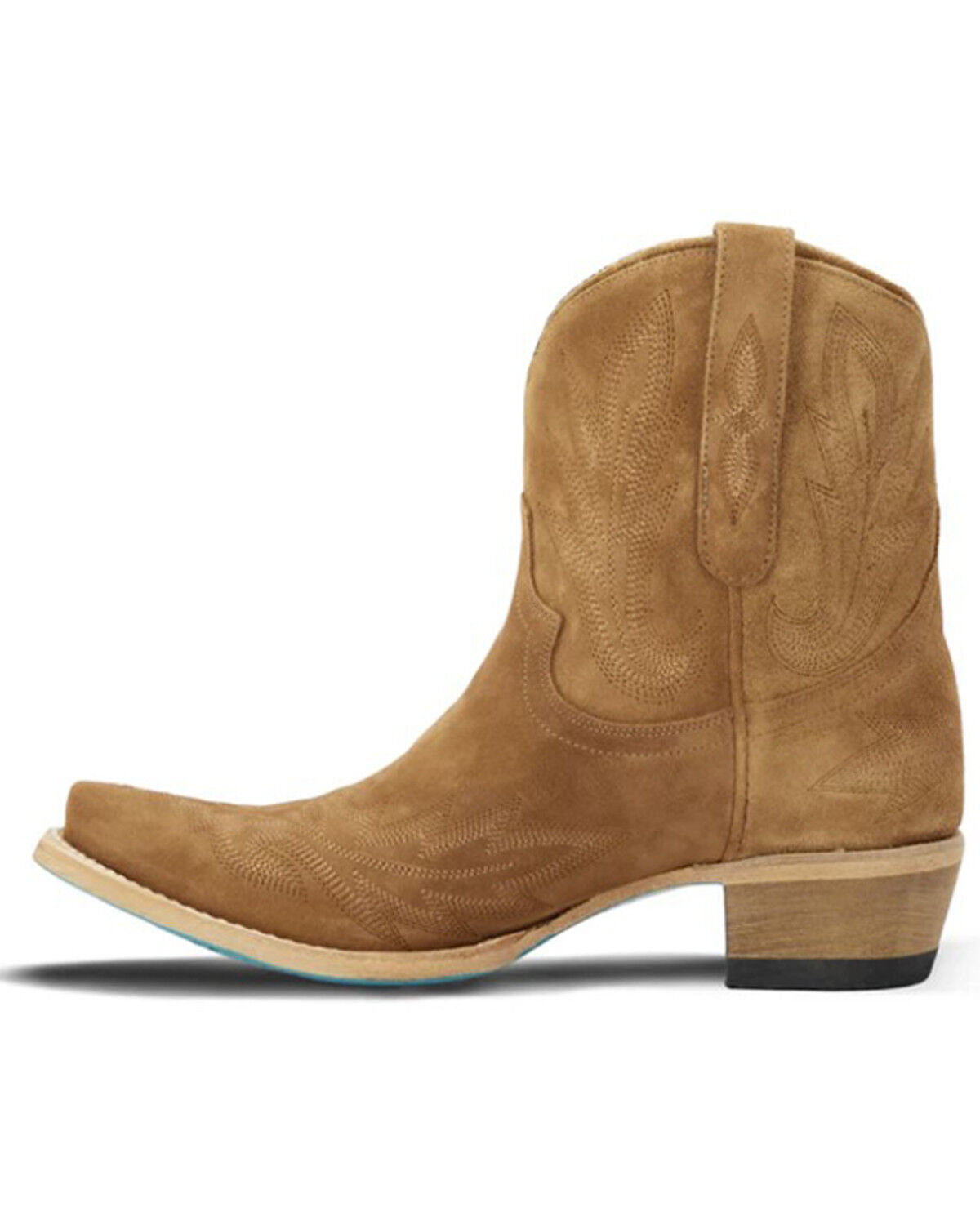 Image #3 - Lane Women's Lexington Suede Western Booties - Snip Toe, Brown, hi-res