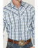 Image #3 - Stetson Men's Dobby Plaid Print Long Sleeve Snap Western Shirt, Blue, hi-res