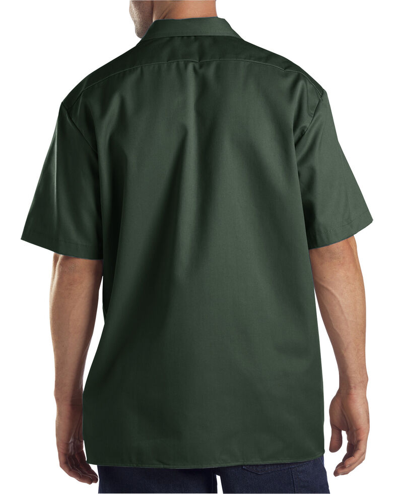 Dickies Short Sleeve Twill Work Shirt - Big & Tall-Folded, Hunter Green, hi-res