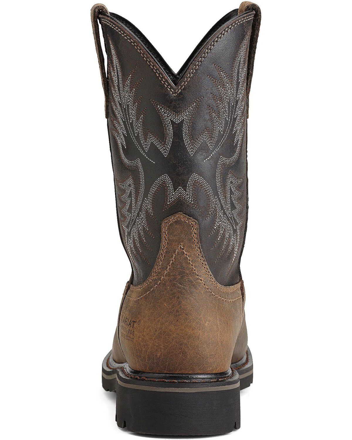 Image #4 - Ariat Men's Sierra Pull On Work Boots - Steel Toe, Earth, hi-res