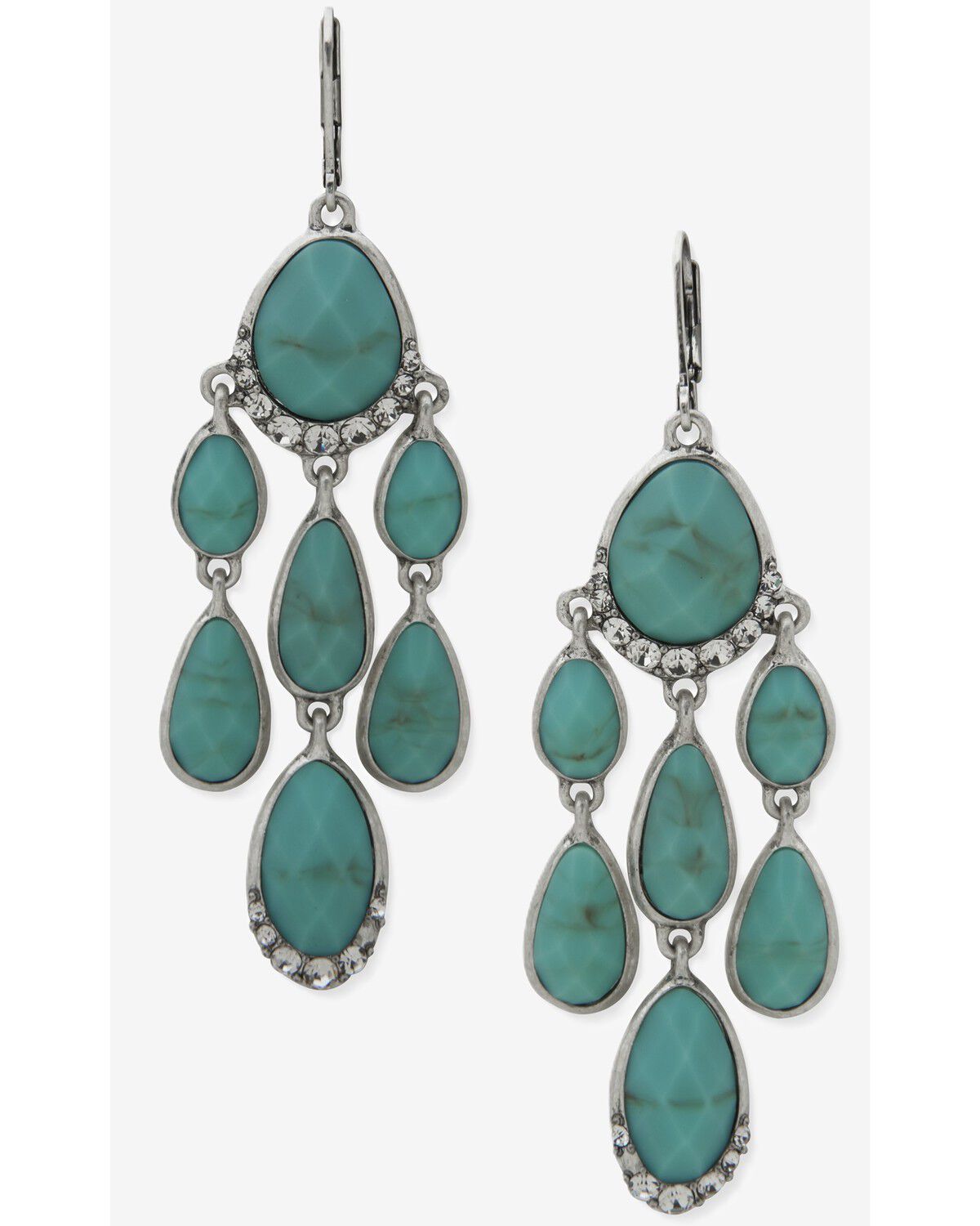 Lainey Wilson Women's Stone Cluster Chandelier Earrings, Turquoise, hi-res