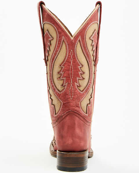Image #5 - Corral Women's Inlay Western Boots - Square Toe , Red, hi-res