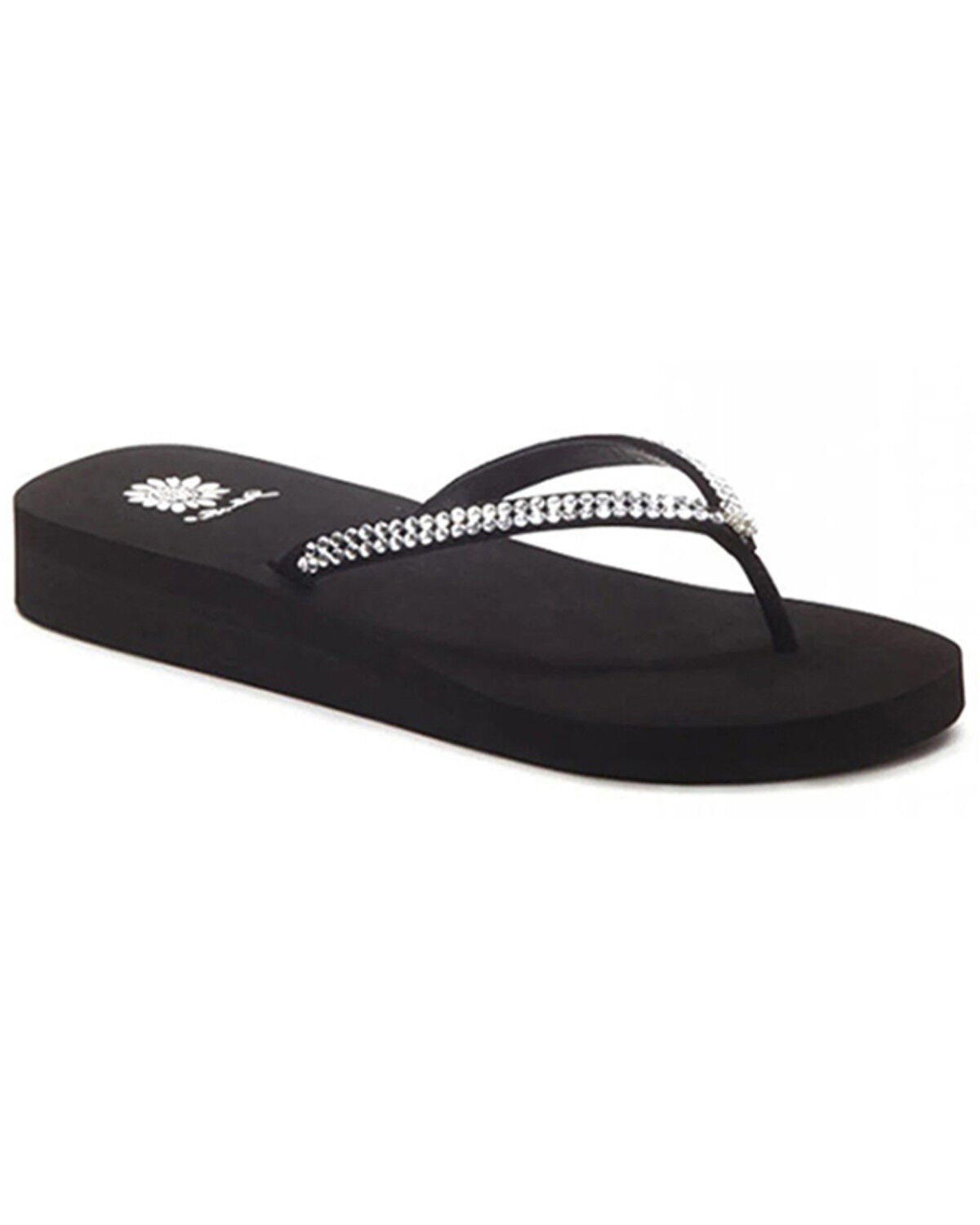 Yellow Box Women's Jello Rhinestone Sandals, Black, hi-res