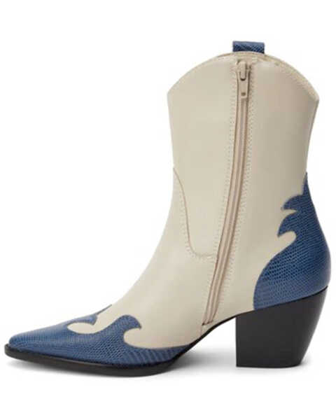 Image #3 - Matisse Women's Claude Western Fashion Booties - Pointed Toe, Blue/white, hi-res