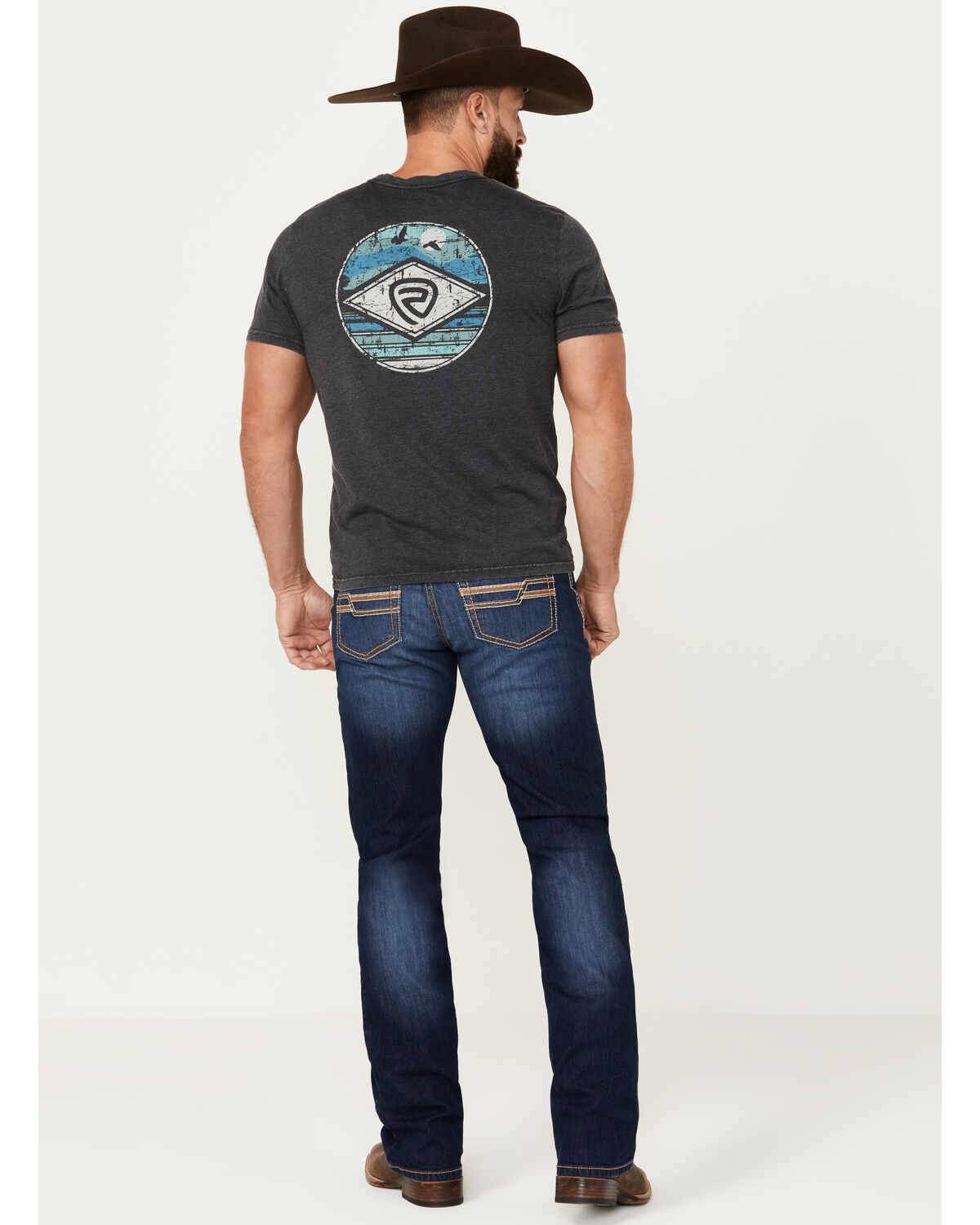 Image #3 - Cinch Men's Ian Dark Wash Slim Bootcut Performance Stretch Denim Jeans, , hi-res