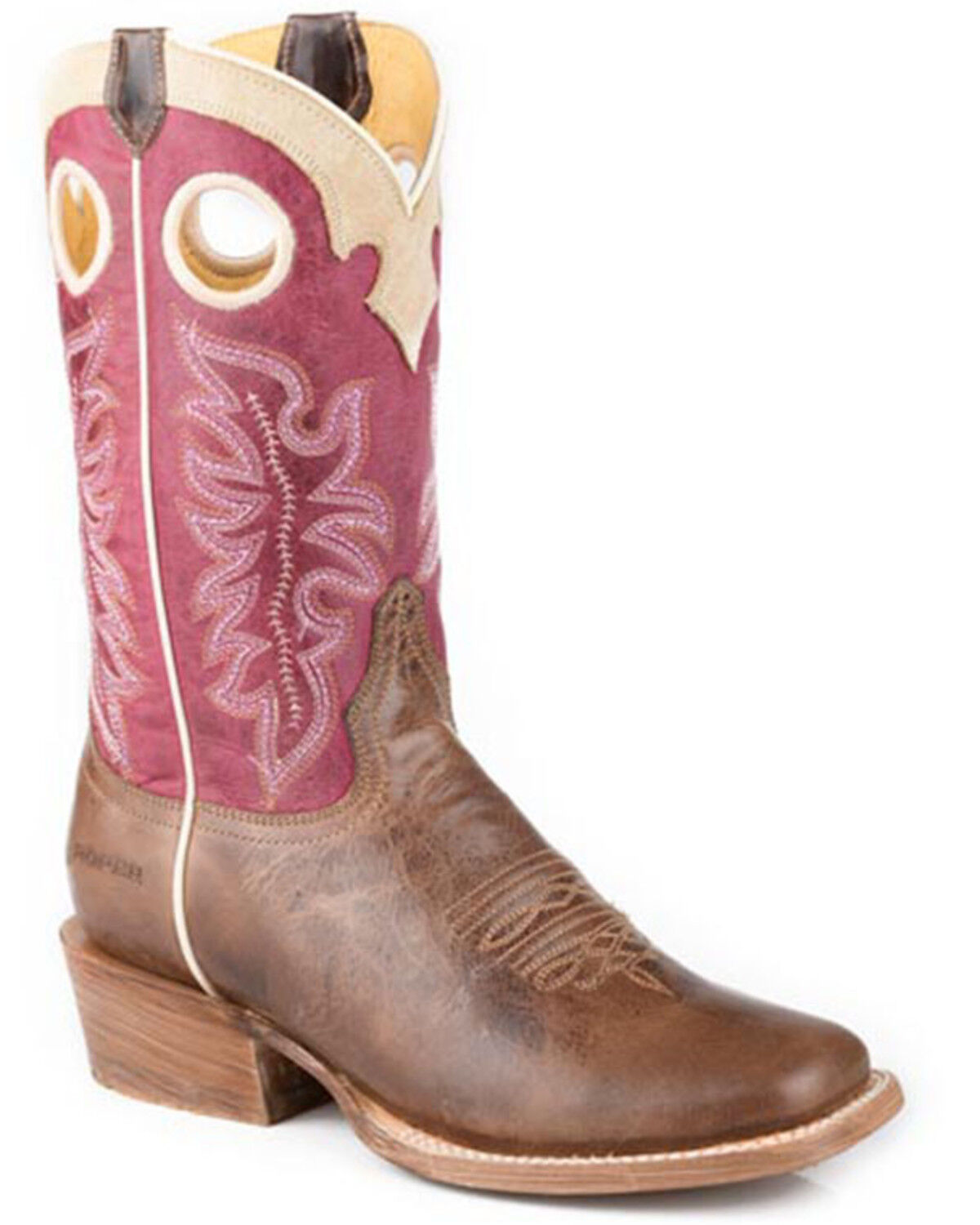 Image #1 - Roper Women's Ride 'Em Cowgirl Western Boots - Broad Square Toe, Brown, hi-res