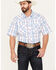 Image #1 - Wrangler 20X Men's Advanced Comfort Plaid Print Short Sleeve Snap Western Shirt, Purple, hi-res