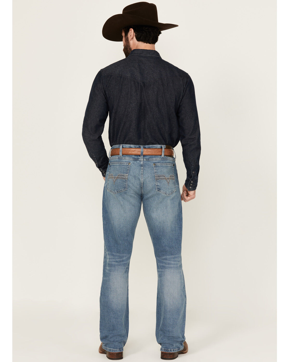 Image #3 - Wrangler 20X Men's 42MWX Sedgefield Light Wash Vintage Bootcut Stretch Denim Jeans, Light Wash, hi-res