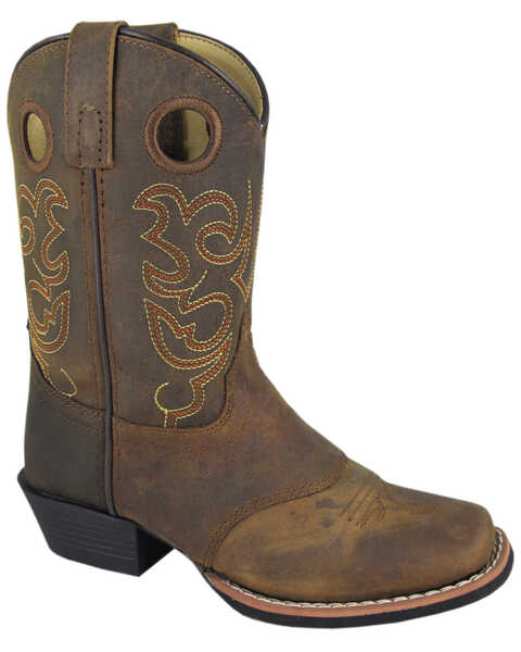 Smoky Mountain Boys' Sedona Western Boots - Square Toe, Brown, hi-res