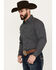 Ely Walker Men's Geo Print Long Sleeve Pearl Snap Western Shirt, Black, hi-res