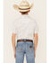 Image #4 - Cody James Boys' Challenger Horseshoe Print Short Sleeve Snap Western Shirt , White, hi-res
