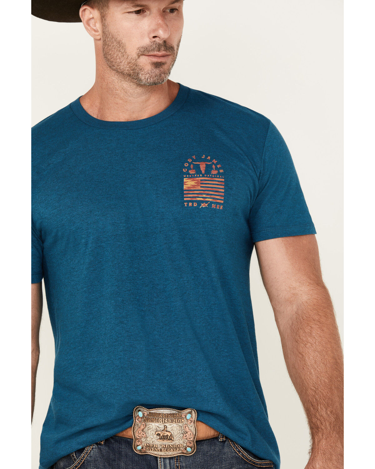 Image #3 - Cody James Men's Barbed Cowboy Short Sleeve Graphic T-Shirt, Teal, hi-res
