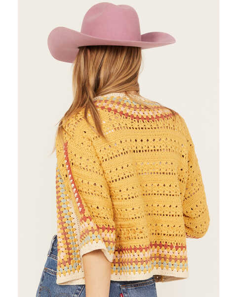 Driftwood Women's Caroline Crochet Cardigan , Yellow, hi-res