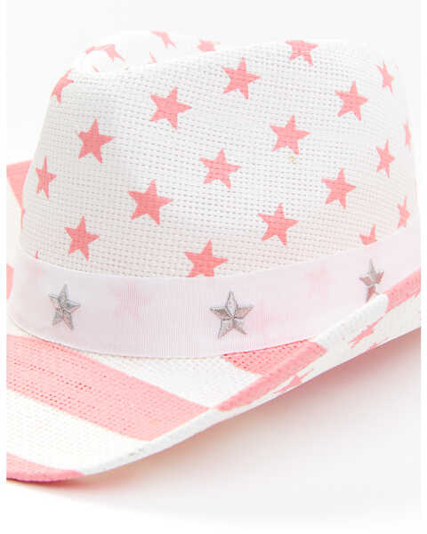 Image #2 - Shyanne Little Girls' Justice Straw Western Hat, Pink, hi-res