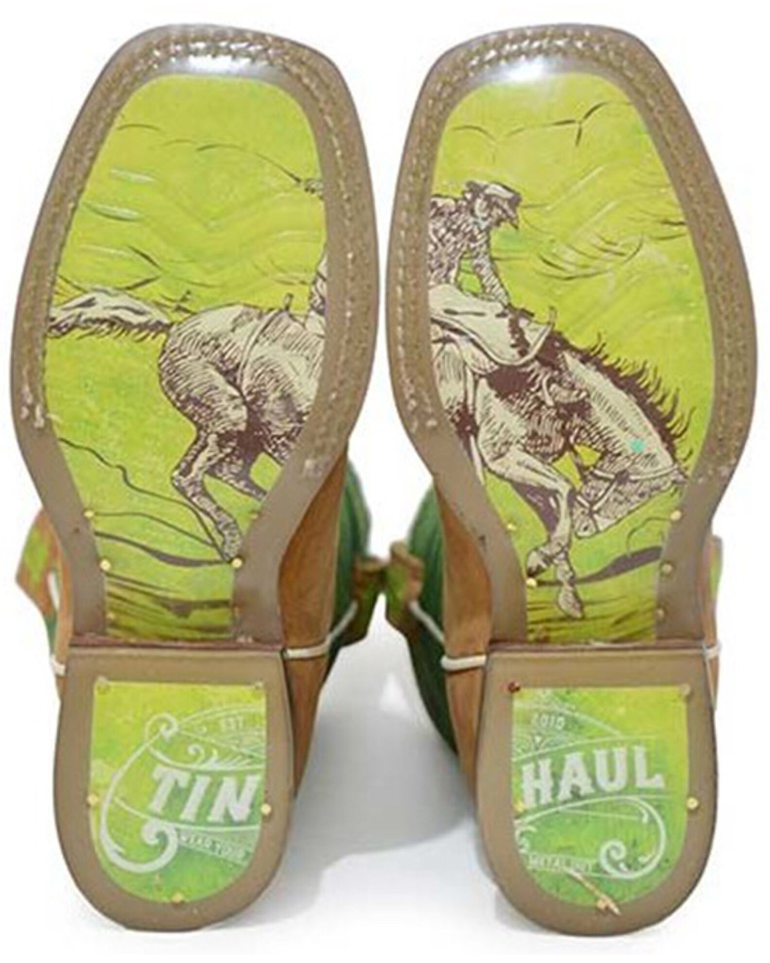 Image #2 - Tin Haul Boys' Geo 3D Western Boots - Square Toe, Brown, hi-res