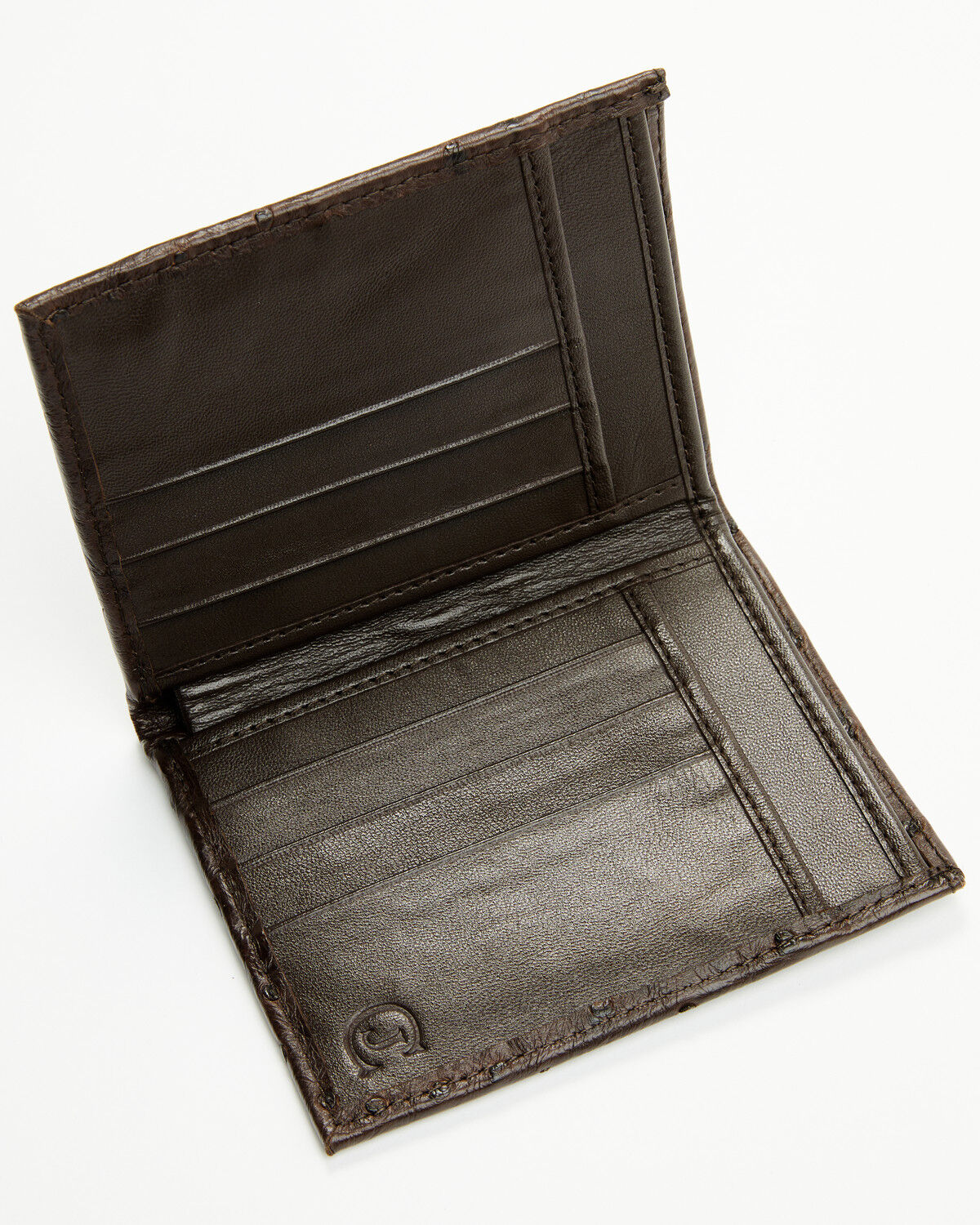 Image #2 - Cody James Black 1978® Men's Dawson Exotic Full-Quill Ostrich Bifold Wallet, Dark Brown, hi-res