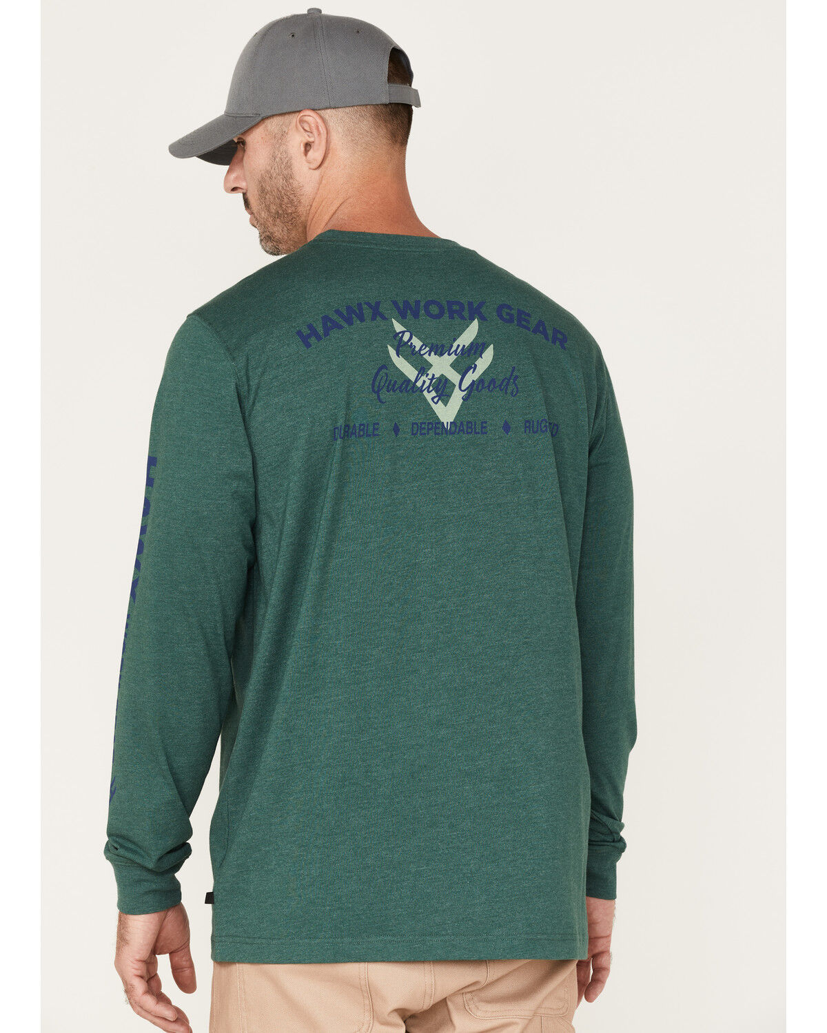 Image #4 - Hawx Men's Quality Goods Logo Graphic Work T-Shirt, Dark Green, hi-res