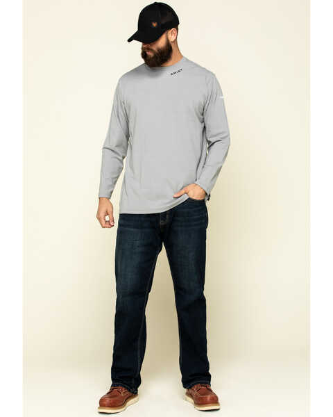 Image #6 - Ariat Men's FR Base Layer Long Sleeve Work T-Shirt , Navy, hi-res