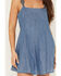 Image #3 - Rock & Roll Denim Women's Sleeveless Buckle Denim Mini Dress, Medium Wash, hi-res