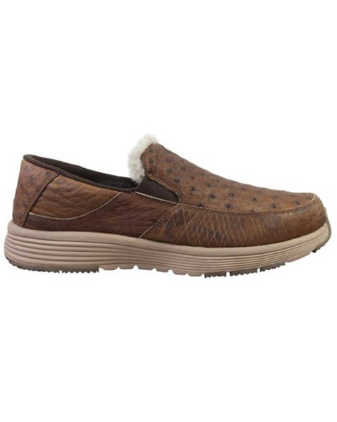 Image #1 - Superlamb Men's Bulgan Ostrich Print Casual Shoes - Moc Toe, Dark Brown, hi-res