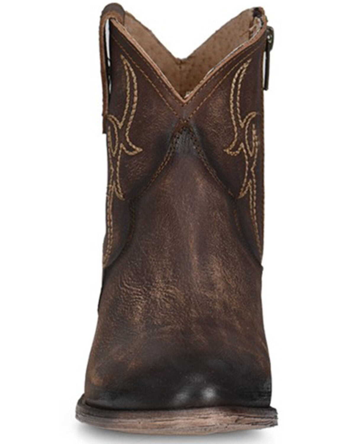 Image #3 - Circle G Women's Embroidered Tobacco Fashion Booties - Round Toe, Dark Brown, hi-res