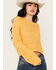 Image #1 - Beyond The Radar Women's Long Sleeve Cropped Knit Sweater , Orange, hi-res