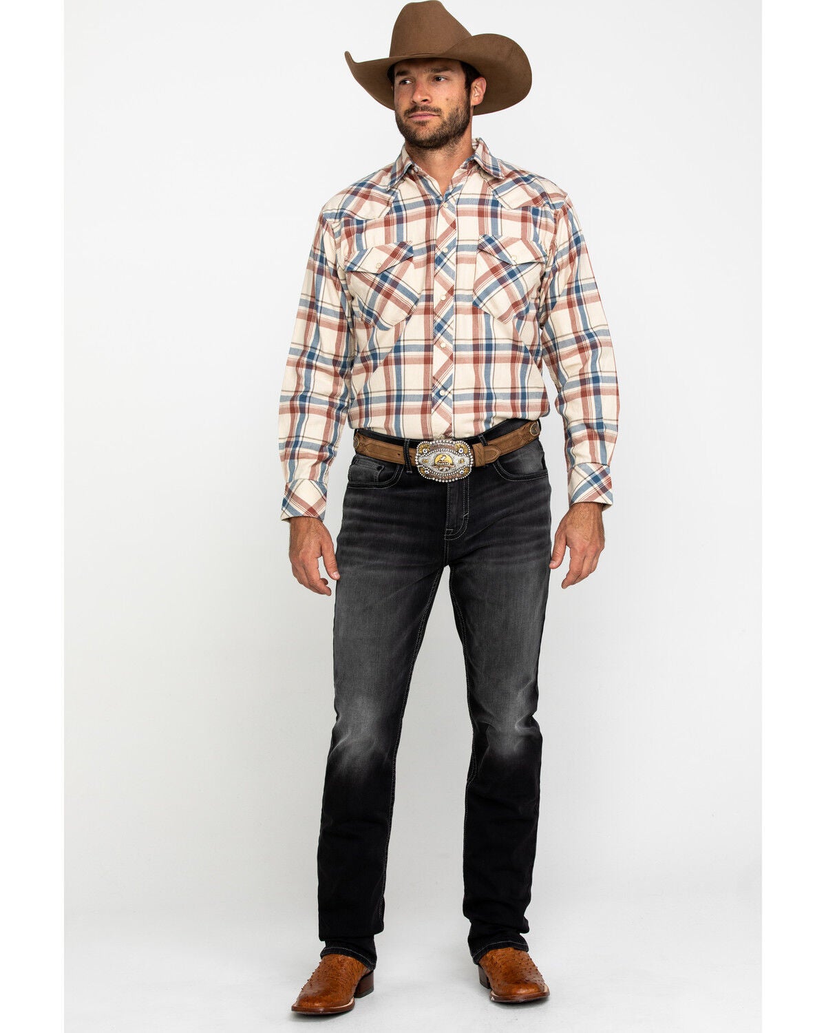 Resistol Men's Brown Bear Lake Plaid 