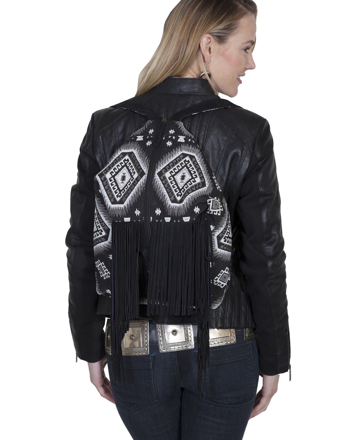 Image #1 - Scully Women's Southwestern Backpack, Black, hi-res